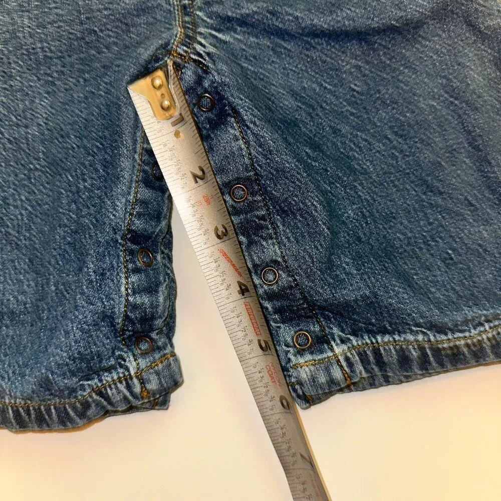 6-12 mo Vintage Baby Gap Carpenter Overalls fleece lined Y2K Cotton Medium Wash